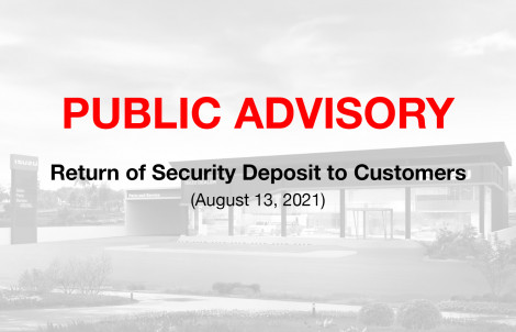 PUBLIC ADVISORY: Return of Security Deposit to Isuzu Customers thumbnail
