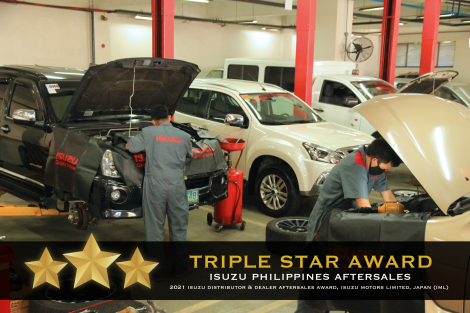 ISUZU PHILIPPINES GARNERS TRIPLE STAR in the  2021 ISUZU DISTRIBUTOR AND DEALER AFTERSALES AWARD thumbnail