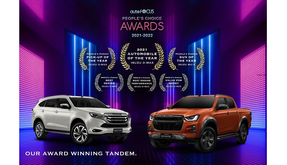 ISUZU PHILIPPINES RECEIVES AUTOMOBILE OF THE YEAR, PICK-UP OF THE YEAR, SUV OF THE YEAR and 3 MORE AWARDS IN THE 2021-2022 AUTO FOCUS PEOPLE'S CHOICE AWARDS image