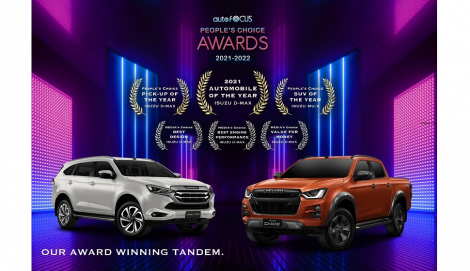 ISUZU PHILIPPINES RECEIVES AUTOMOBILE OF THE YEAR, PICK-UP OF THE YEAR, SUV OF THE YEAR and 3 MORE AWARDS IN THE 2021-2022 AUTO FOCUS PEOPLE'S CHOICE AWARDS thumbnail