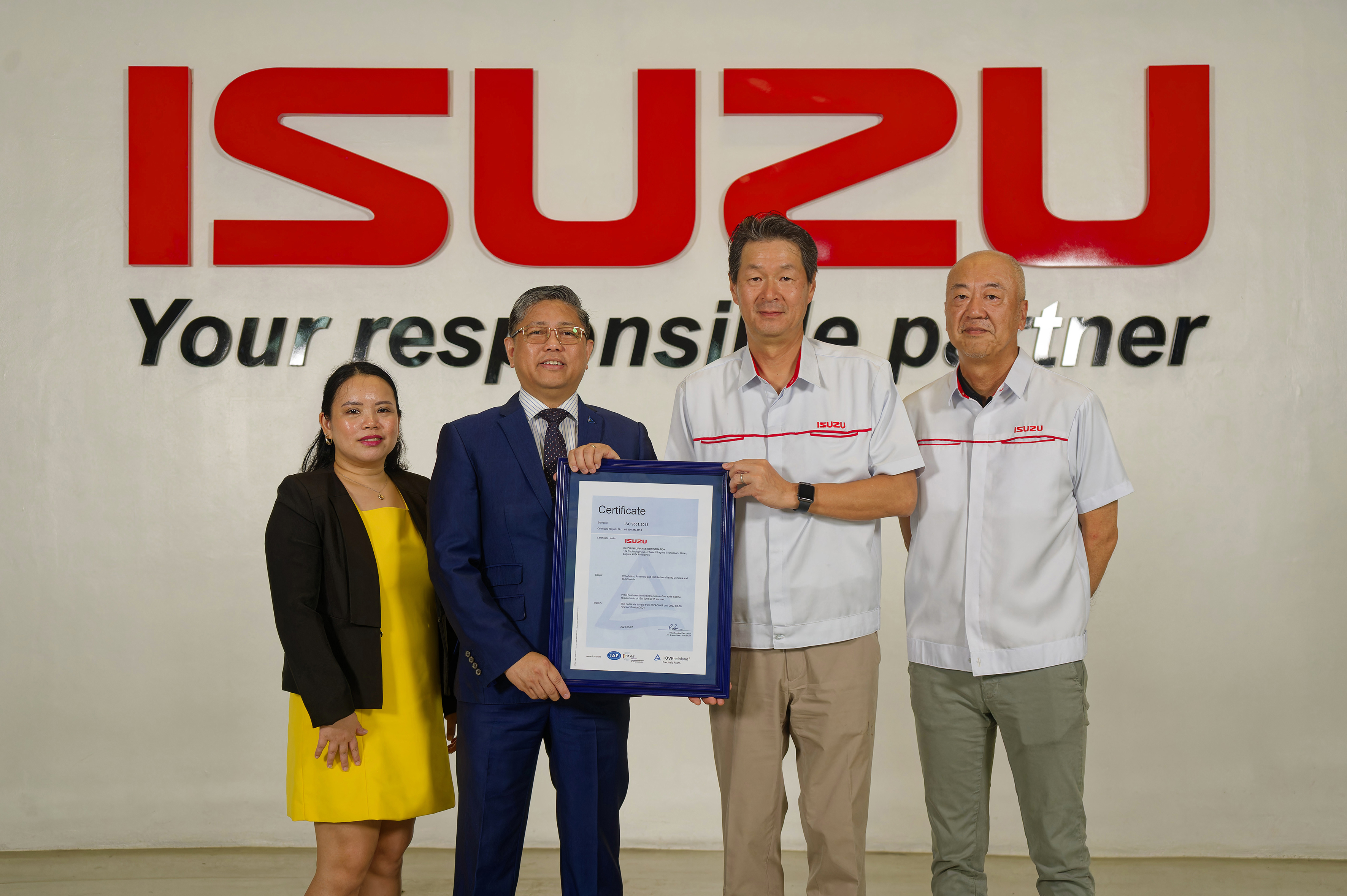 Isuzu Philippines Corporation receives ISO 9001:2015 Certification for Quality Management System image
